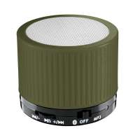 Lautsprecher schwarz, Gitter weiß, Hülle olivgrün