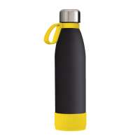 Flasche schwarz, Ring gelb, Hülle gelb