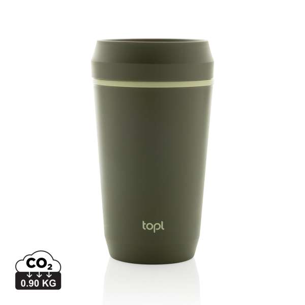 Topl-Becher aus rec. Kunststoff mit 360-Grad-Deckel 354ml