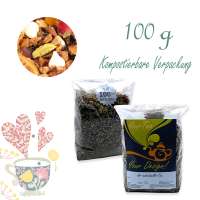 Kompostierbarer Zellglas-Beutel, Geprägtes Verschluss-Siegel aus Zuckerrohrpapier. Komplett abbaubar. Inhalt 100 g