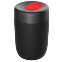 Pot schwarz, Deckel rot