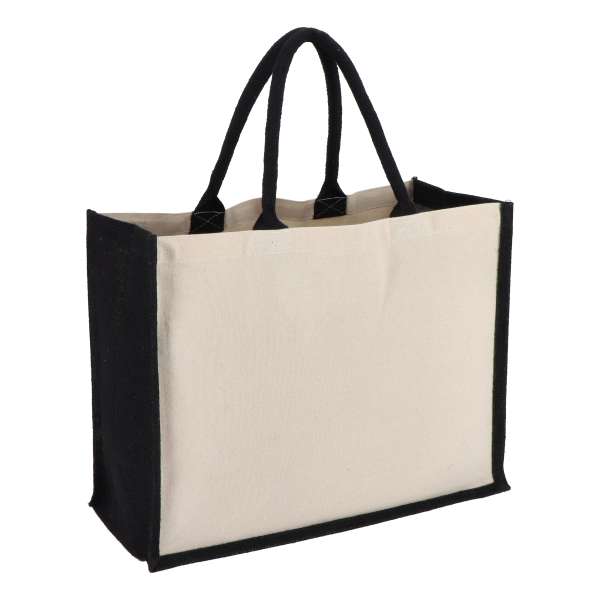 Jute-Baumwolle Tragetasche OEKO-TEX® 42,5 x 19 x 32cm 320g / m²
