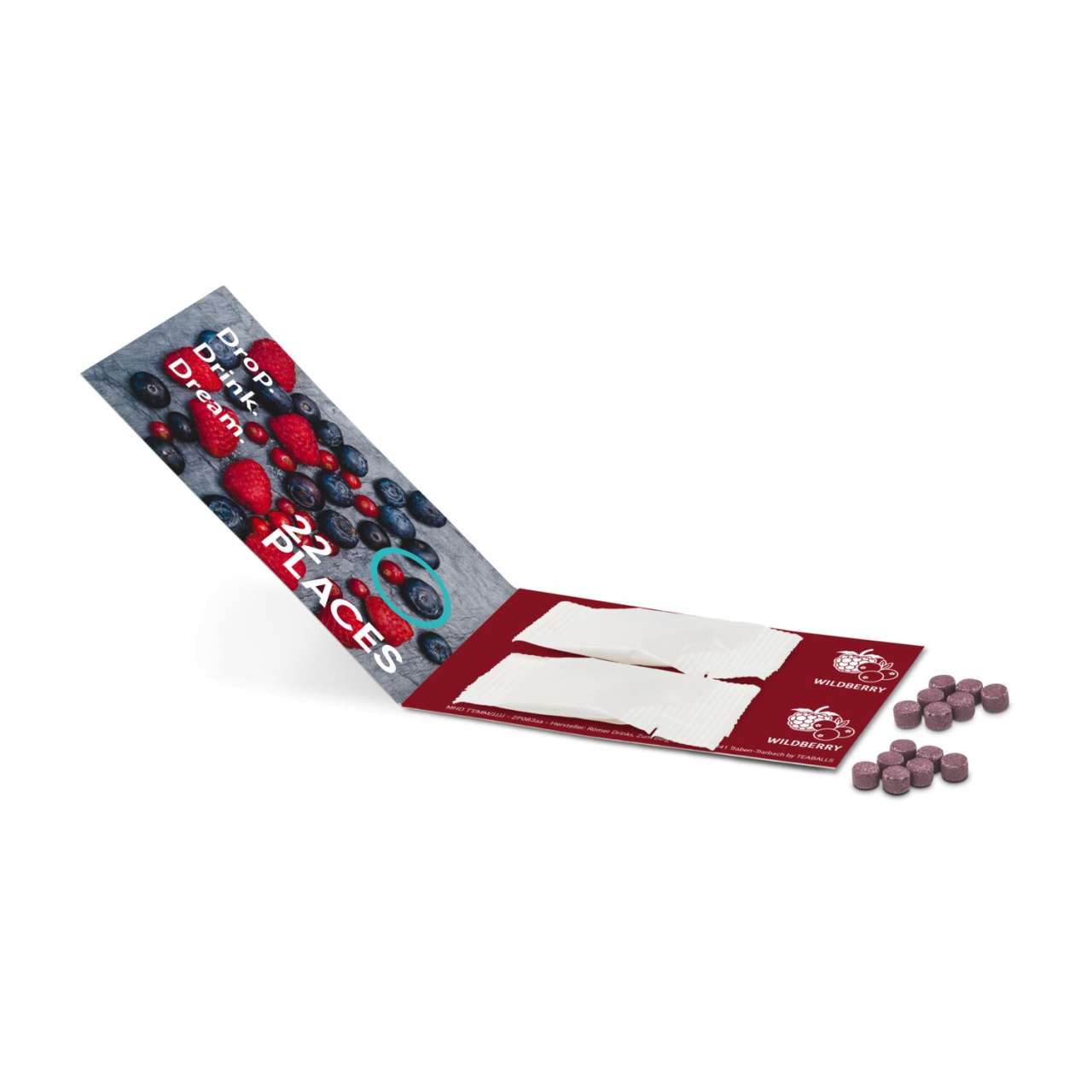 Promo Drops by TEABALLS - 2 Sachets (2 x 6-8 Wildberry Drops für ein Erfrischungsgetränk mit bis zu