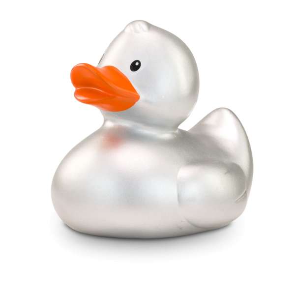 Werbeente Sylvie Silber Mini, ca. 6 cm