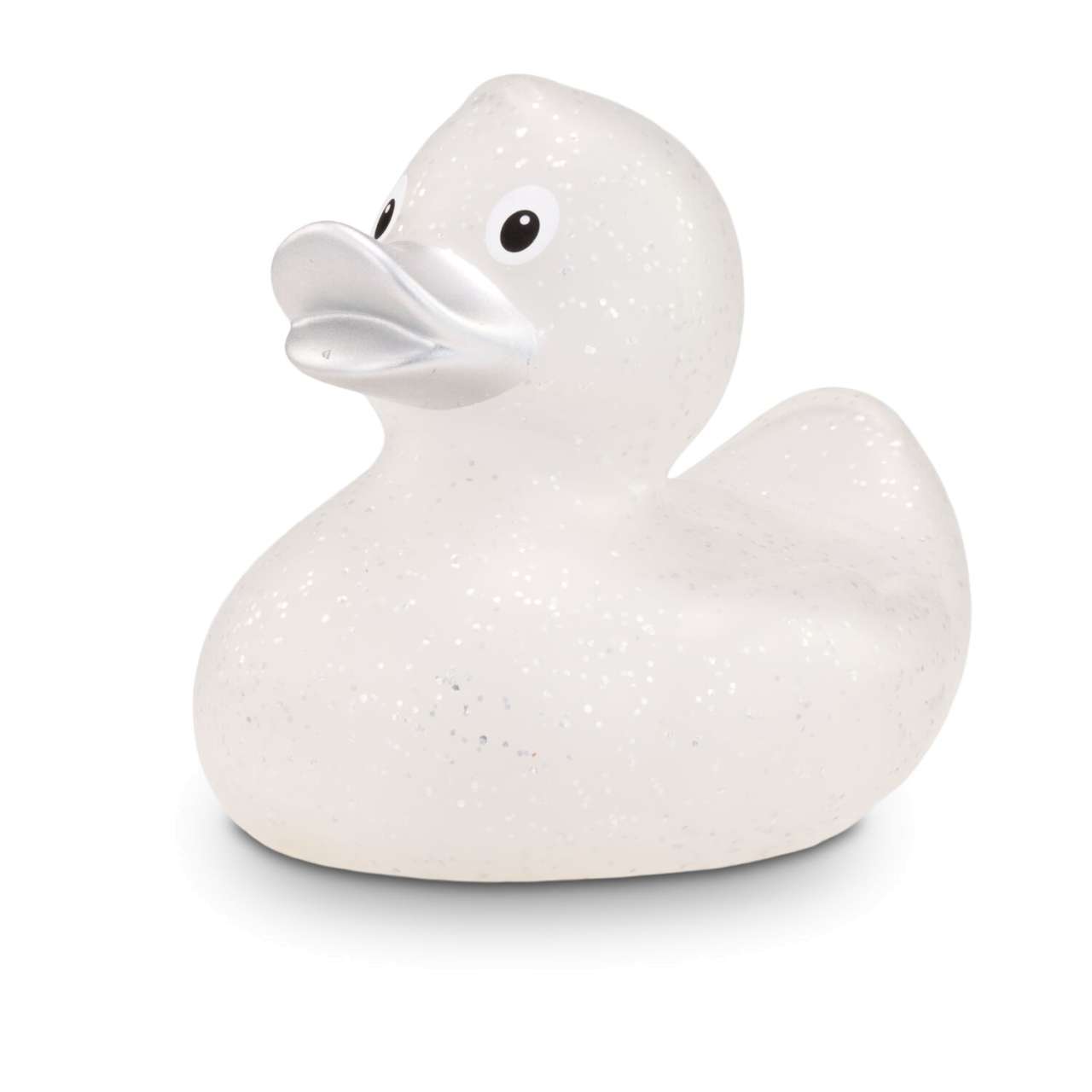 Werbeente Silke Silberglitzer, ca. 8 cm