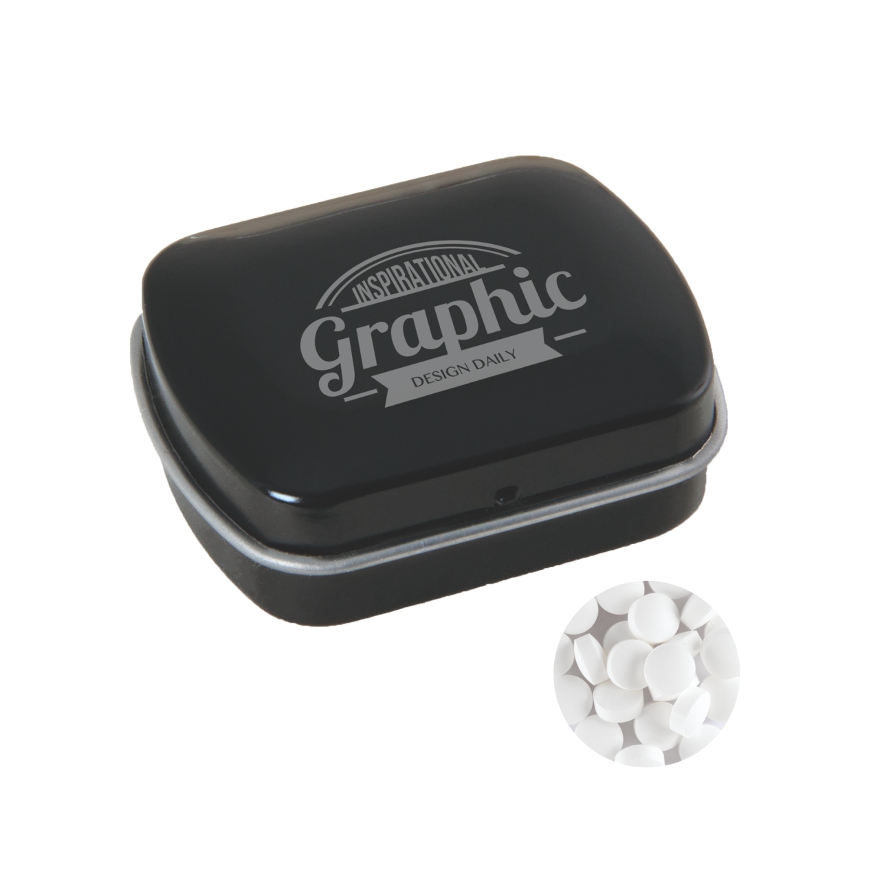 Kleine Blechdose mit ca. 10 gr. extra strong Minties `Triangle`