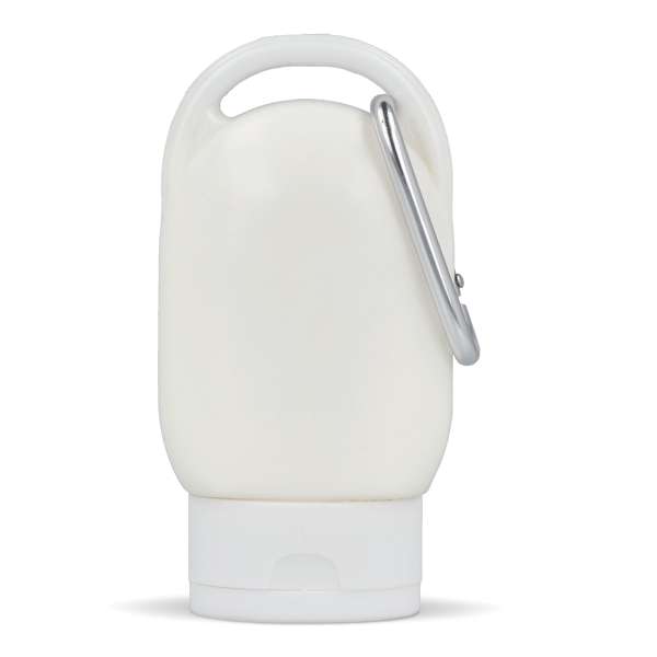 Sonnenschutzlotion mit Karabiner SPF30 aus recyceltem Material