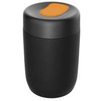 Pot schwarz, Deckel orange