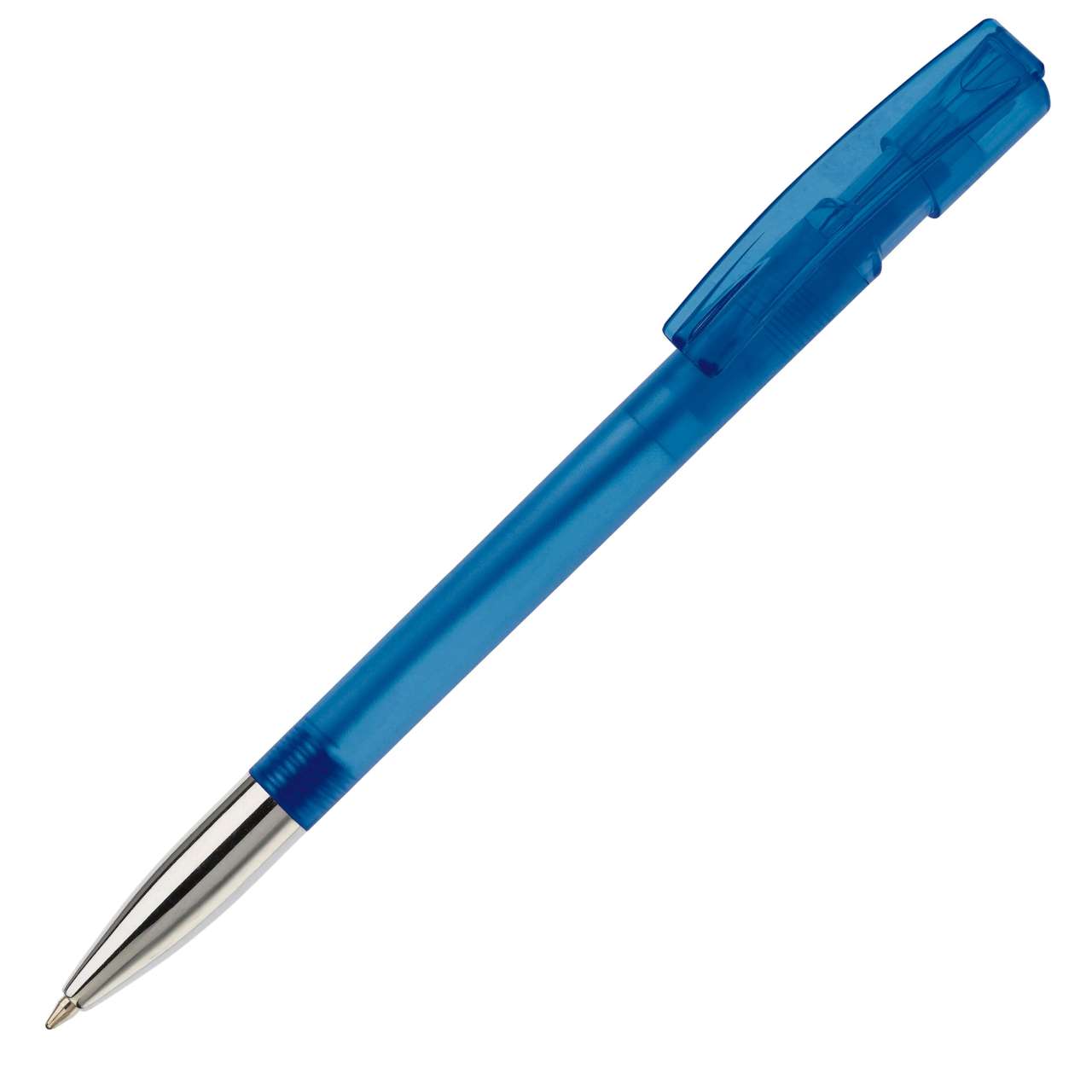 Kugelschreiber Nash Transparent mit Metallspitze