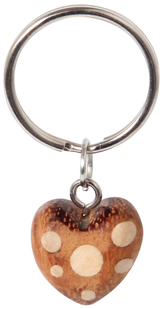 Schlüsselanhänger Mini-Holz-Herz, sortiert