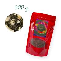 Aluverbundfolien-Standbodenbeutel, Aromabeutel, rot, mit Fenster, Inhalt 100 g