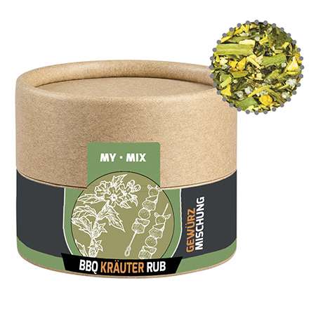 Gewürzmischung BBQ Kräuter Rub, ca. 28g, Kraftpapierdose Mini