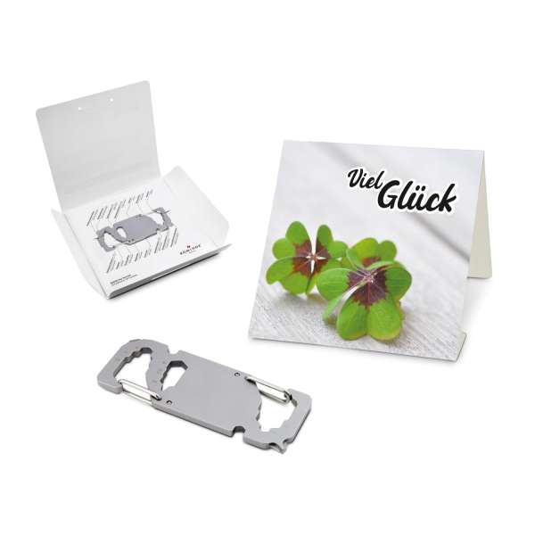 Geschenkartikel: ROMINOX® Key Tool Funktionen) im Motiv-Mäppchen Viel Glück