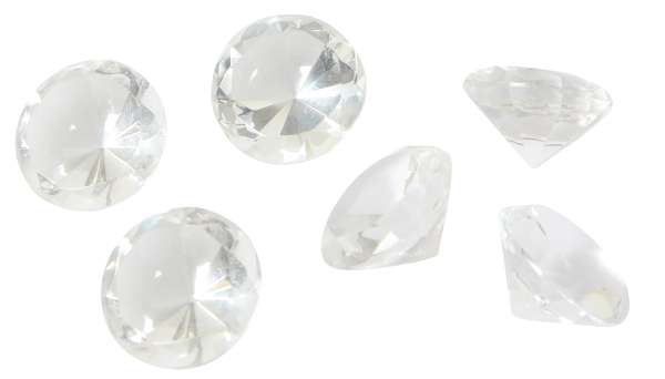 Glasdiamanten Set (6) klar 3 cm