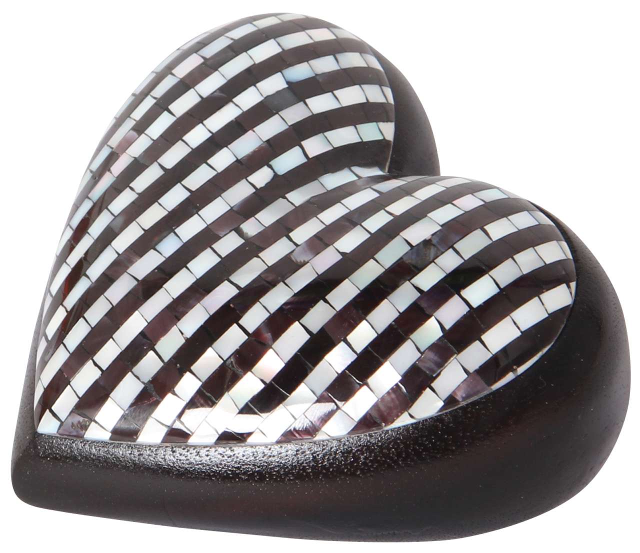 Deko-Herz exklusiv schwarz / weiß gestreift