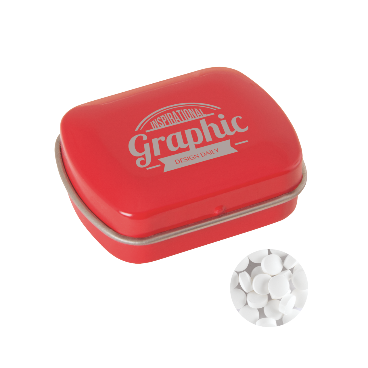 Kleine Blechdose mit ca. 10 gr. extra strong Minties `Triangle`