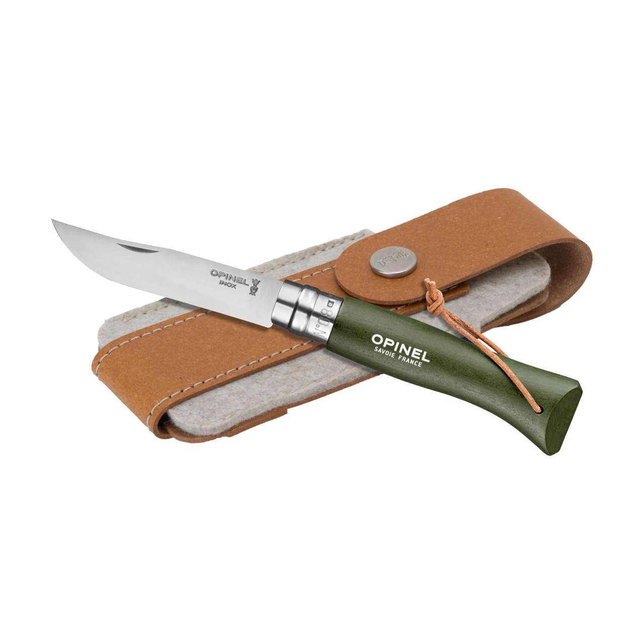 Opinel Colorama No 08 Taschenmesser in einer Gürteletui