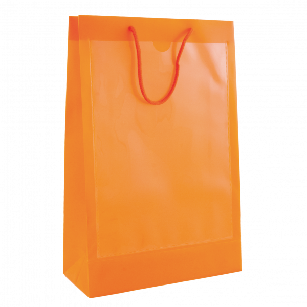 Tragetasche transparent mit 2 Fenstern A4