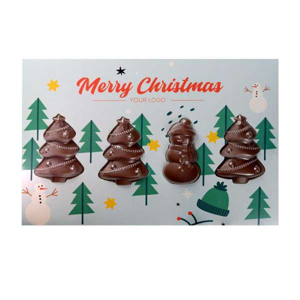 WEIHNACHTSKARTE MIT SCHOKOLADE-WEIHNACHTSBÄUMEN
