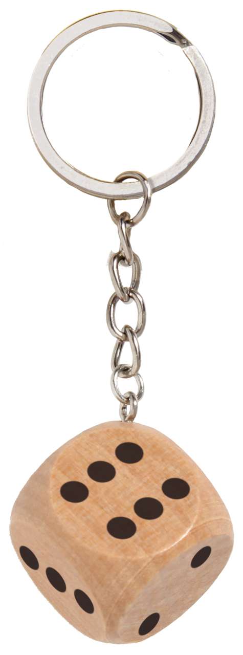 Schlüsselanhänger Augenwürfel, Buche
