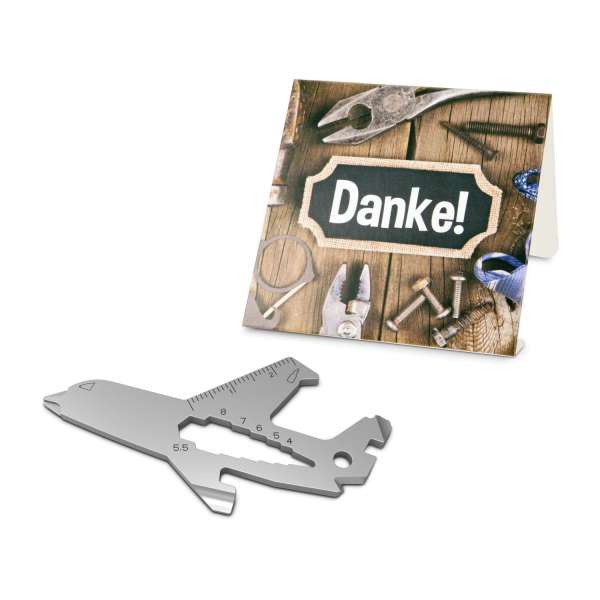 Geschenkartikel: ROMINOX® Key Tool Funktionen) im Motiv-Mäppchen Danke