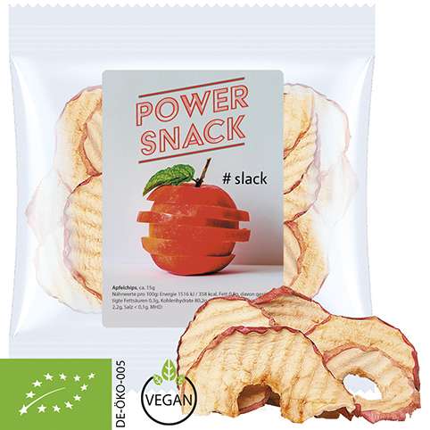 Bio Apfelchips, ca. 15g, Express Maxi-XL-Tüte mit Etikett