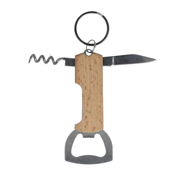 Bambus Wein & Flaschenöffner Schlüsselanhänger