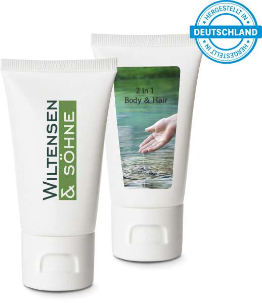 Pflegetube Basic 50 ml - 2in1 Duschgel Body & Hair sensitiv mit Aloe Vera und Panthenol