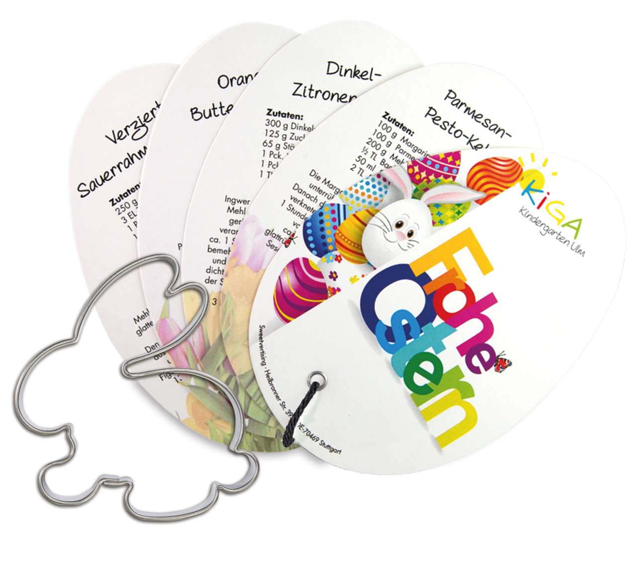 Backförmchen mit Rezeptblock Osterei