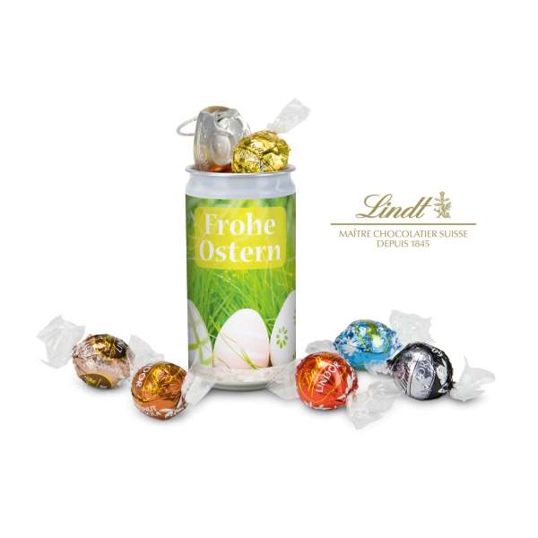 Geschenkartikel / Präsentartikel: Lindt-Geheimnis Ostern, das Nest in der Dose - Etikett Ostern