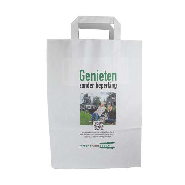 Papier Tragetaschen mit flach gefalteter Griff