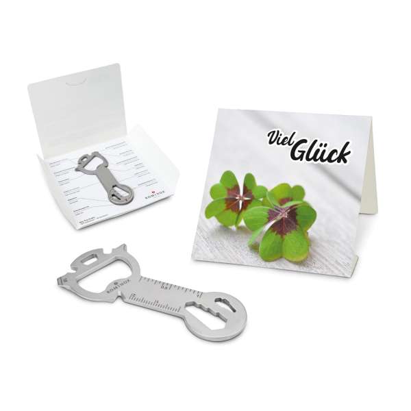 Geschenkartikel: ROMINOX® Key Tool Funktionen) im Motiv-Mäppchen Viel Glück
