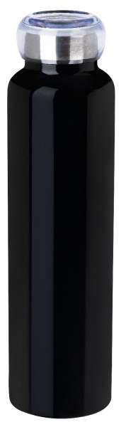Schwarze Edelstahl-Thermosflasche 750 ml mit doppelwandiger Vakuum-Isolierung glänzend lackiert