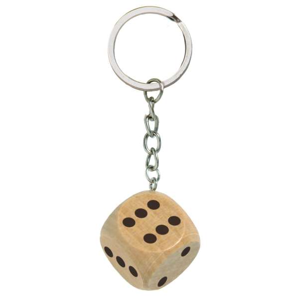 Schlüsselanhänger Augenwürfel 20 mm, Buche