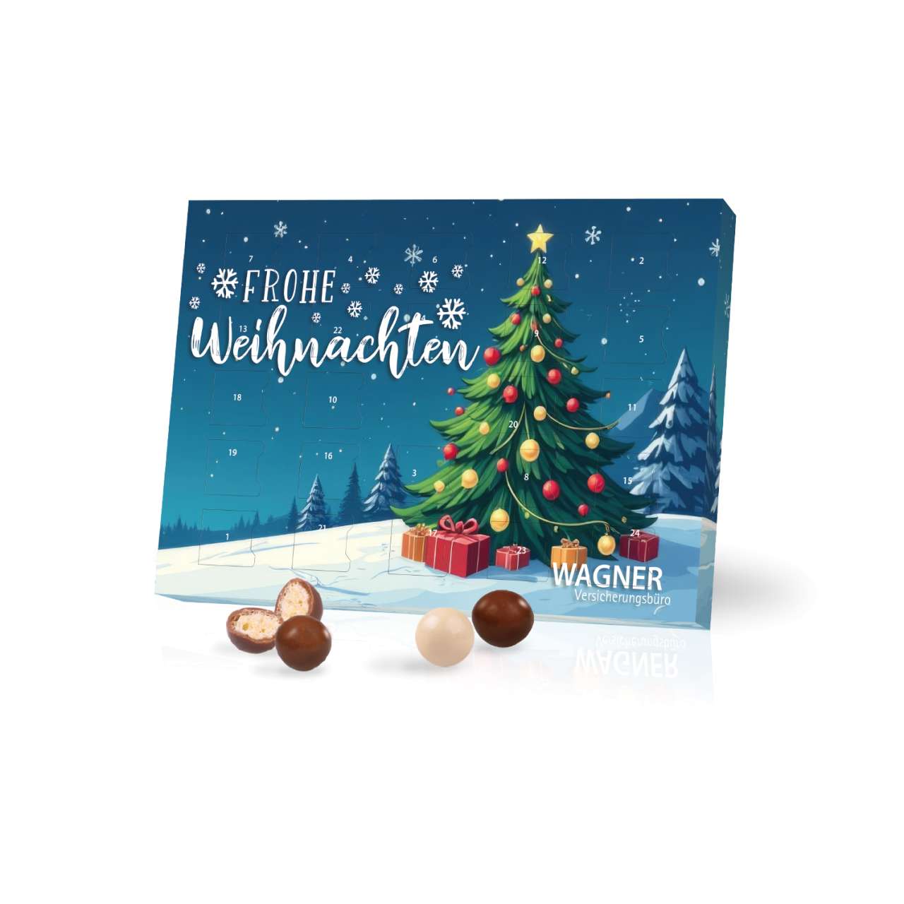 Tisch-Adventskalender mit Brandt Knusperkugeln