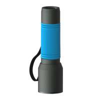 Taschenlampe grau, Hülle cyan