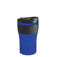 Becher schwarz, Ring blau, Hülle blau