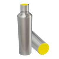 Flasche silber, Deckel gelb, Boden gelb