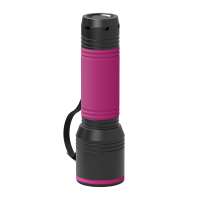 Taschenlampe schwarz, Ring magenta, Hülle magenta