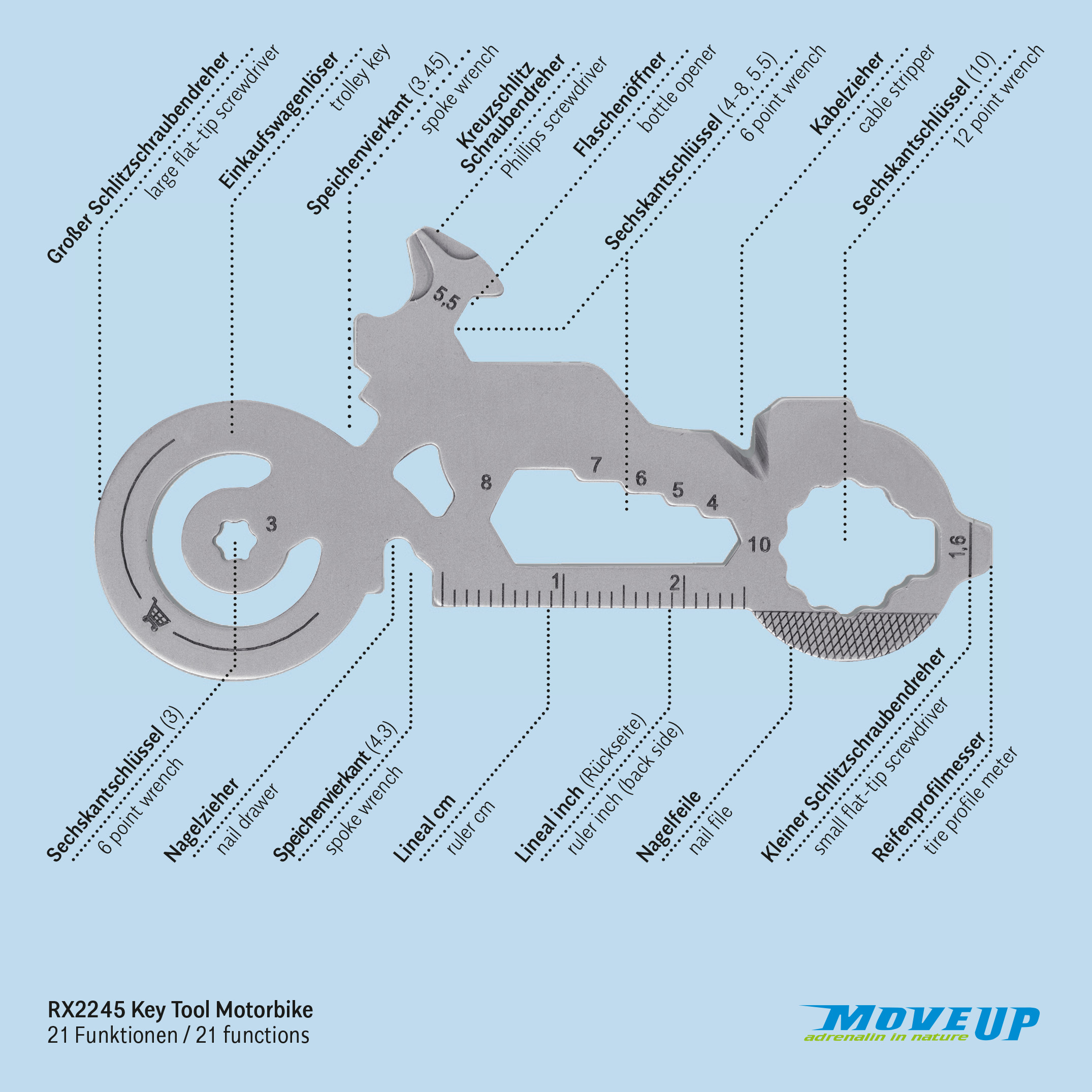 ROMINOX® Key Tool // Motorbike - 21 features (Motorrad) als