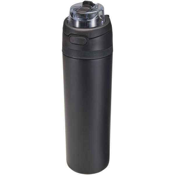 Theron 800 ml RCS-Wasserflasche aus recyceltem, einwandigem Edelstahl mit Multifunktionsdeckel und K