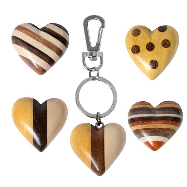 Schlüsselanhänger Deko-Herz, sortiert