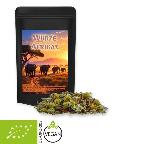 Bio Rotbuschtee Entspannungszeit, ca. 20g, Standbeutel Mini schwarz