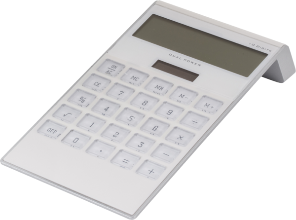 Design-Taschenrechner mit großen Tasten, Solarzelle und allen Rechenfunktionen