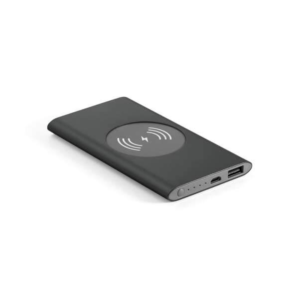 CASSINI Powerbank 4'000 mAh mit 5W wireless Ladegerät aus Recyceltes Aluminium (100 % rAL)