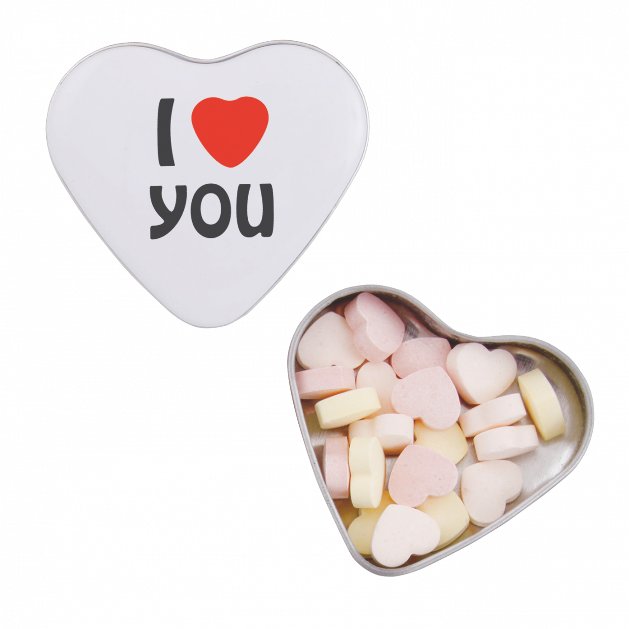 Blechdose Herz mit ca. 24 gr. Fruchtherzchen