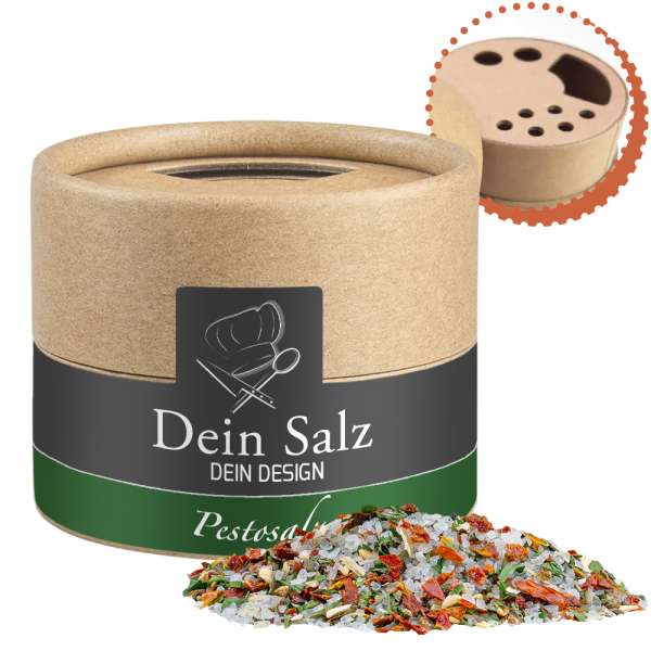 Pestosalz, ca. 40g, Kraftpapierstreuer Mini