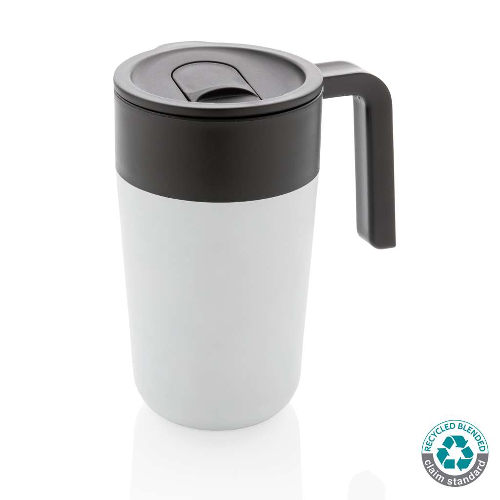 GRS recycelte PP und Stainless Steel Tasse mit Griff