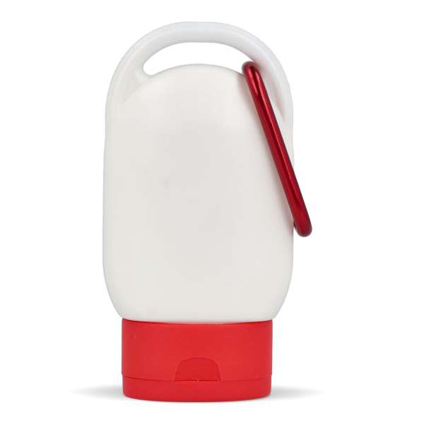 Sonnenschutzlotion mit Karabiner SPF30 aus recyceltem Material