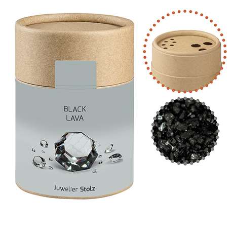 Gewürzmischung Black Lava Salz, ca. 135g, Kraftpapierstreuer Midi